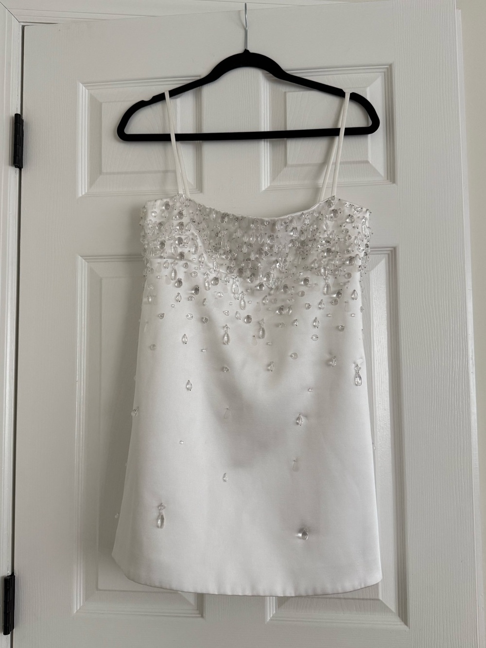 Retrofete Cornelia Crystal Embellished Empire Waist Mini Dress White - Picture 2 of 14
